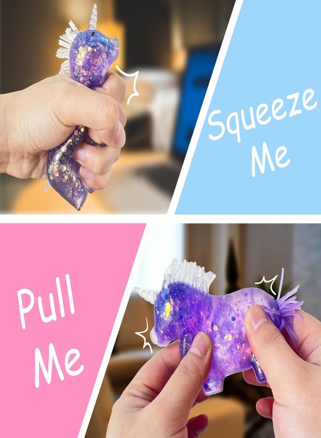 ZTATU Unicorn Glitter Squishy Ball, Stress Balls for Kids with Focus & Autism, Sensory Fidget Toys for Kids, Party Favors Stress Relief Toys for Office, School, Travel, Easter Basket Stuffers (Purple) - Image 4